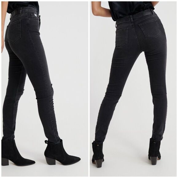 SUPERDRY Women Sophia Slim Stretch Jeans Black Skinny, Size 26/30 - Picture 1 of 15